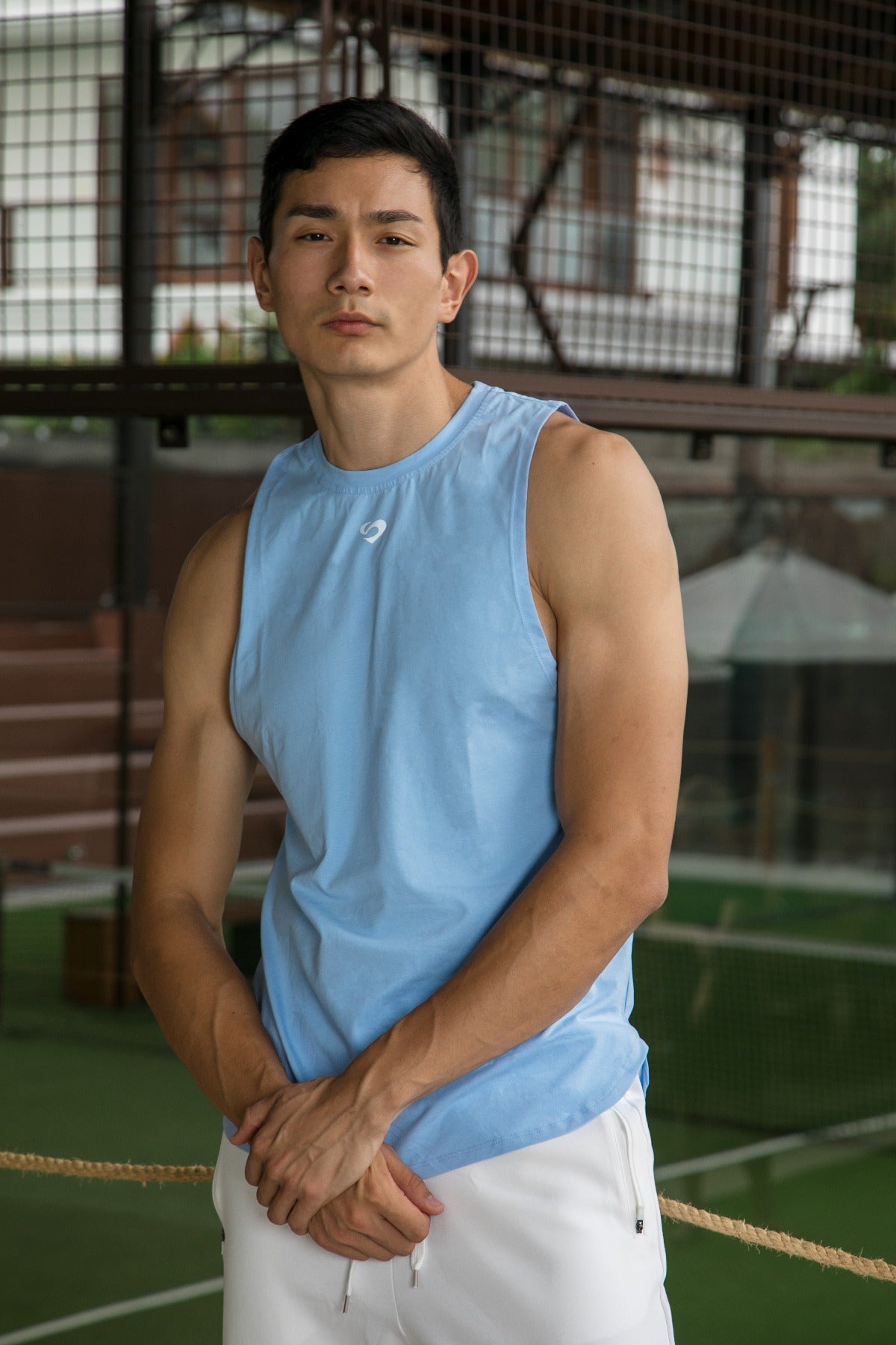 Men's Tank Top with Mesh Panel - Stylish Gym Wear - SandActive