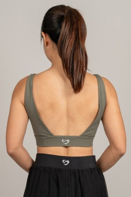 LUXE U-Back Sports Bra - Dark Olive Green - SandActive