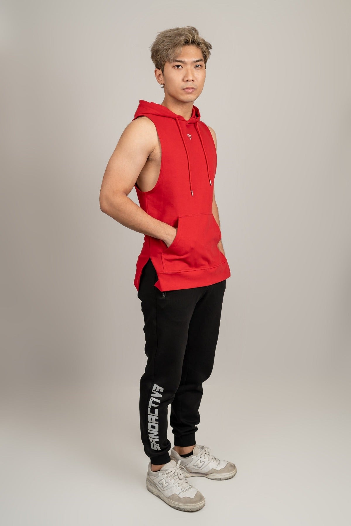Unisex Sleeveless Hoodie Red - Sleeveless Hoodie - SandActive