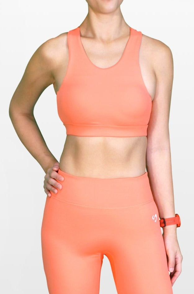LUXE Mesh Back Sports Bra Orange - Stylish & Durable - SandActive