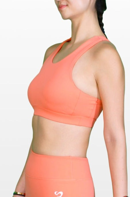 LUXE Mesh Back Sports Bra Orange - Stylish & Durable - SandActive