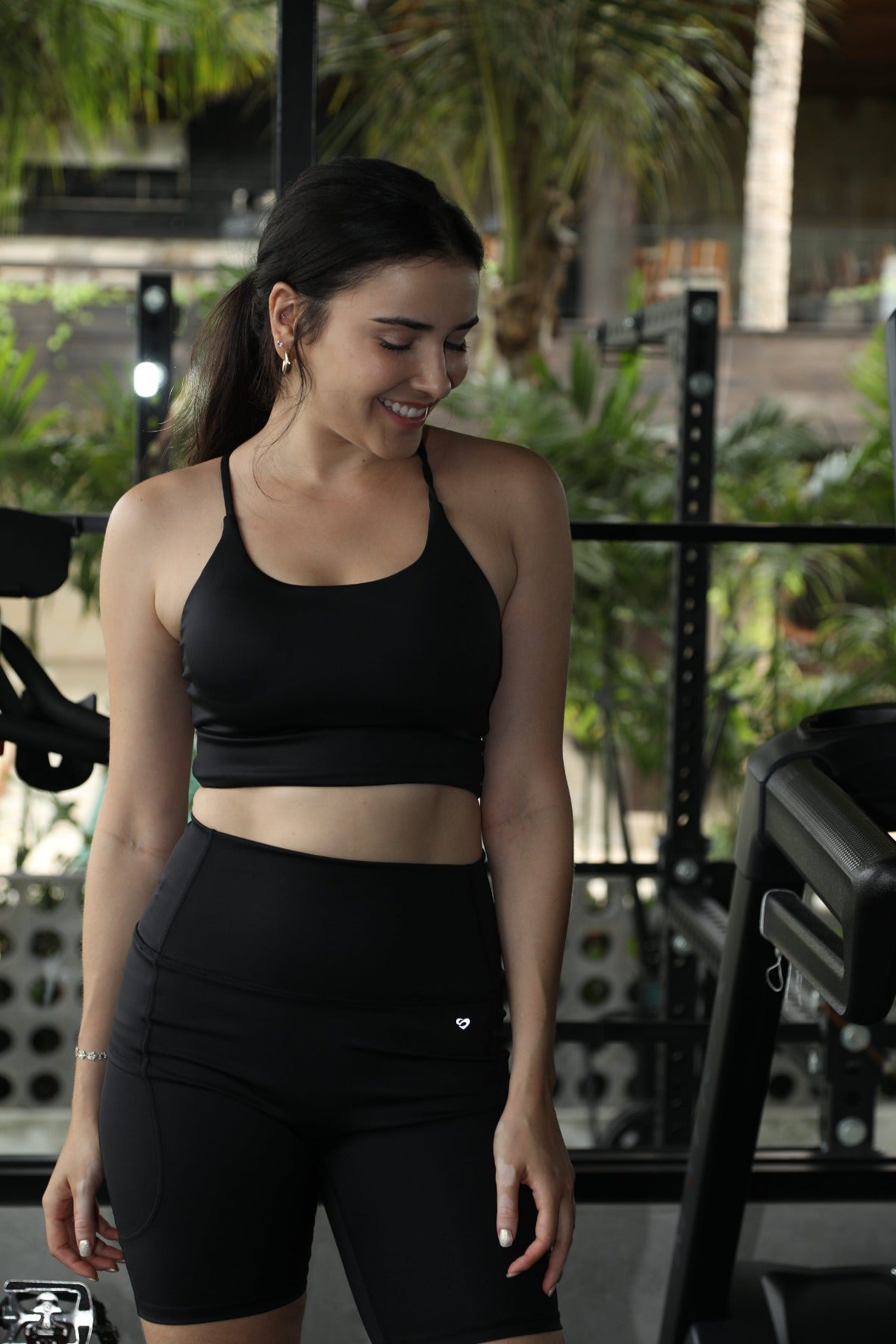 LUXE Strappy Longline Sports Bra Black - SandActive
