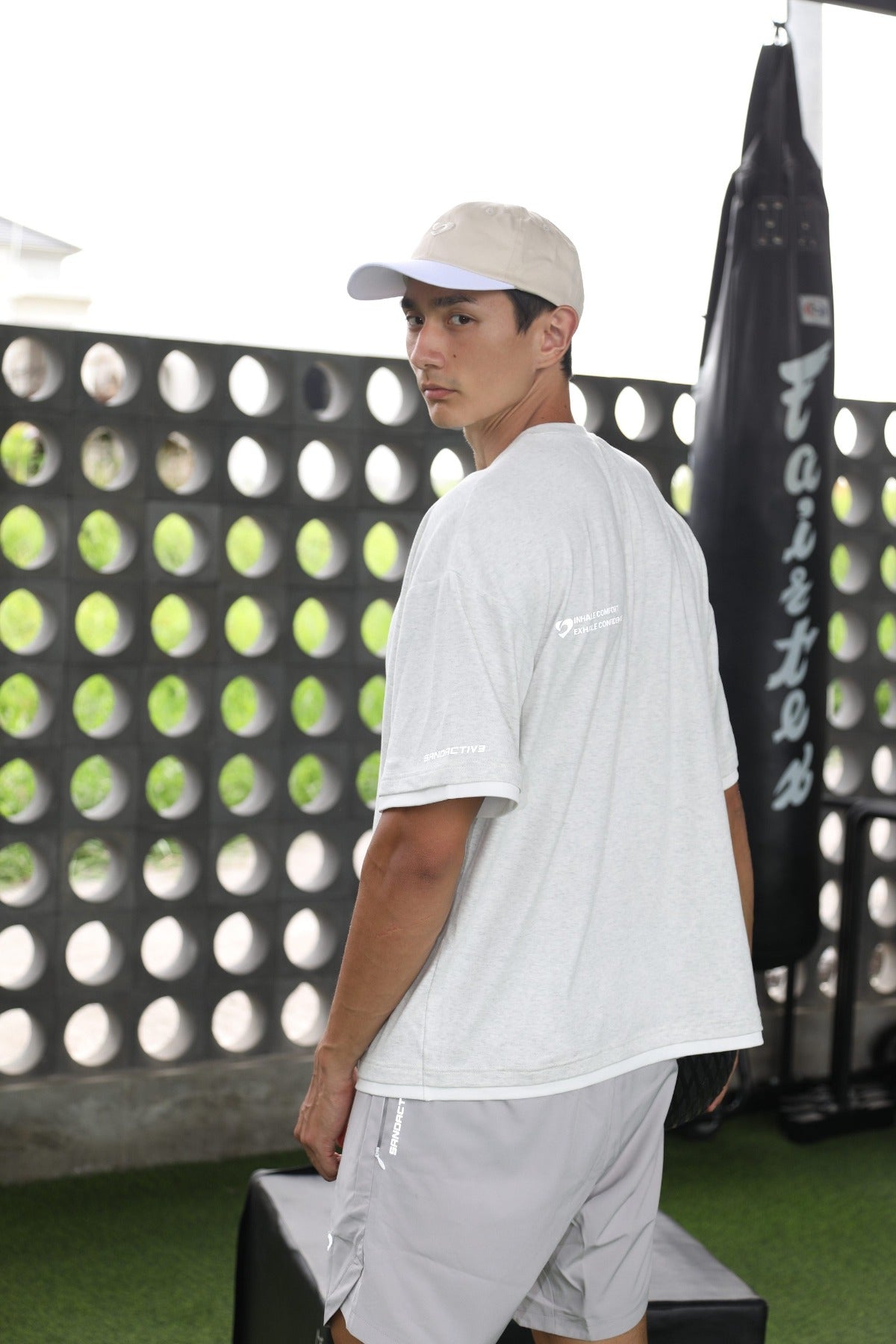 Men's Oversized T-shirt - Cloudy Grey - SandActive