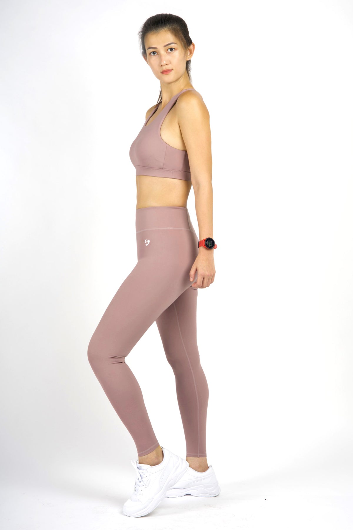 LUXE Anti-slip Leggings - Ash Pink - Back Pocket - SandActive