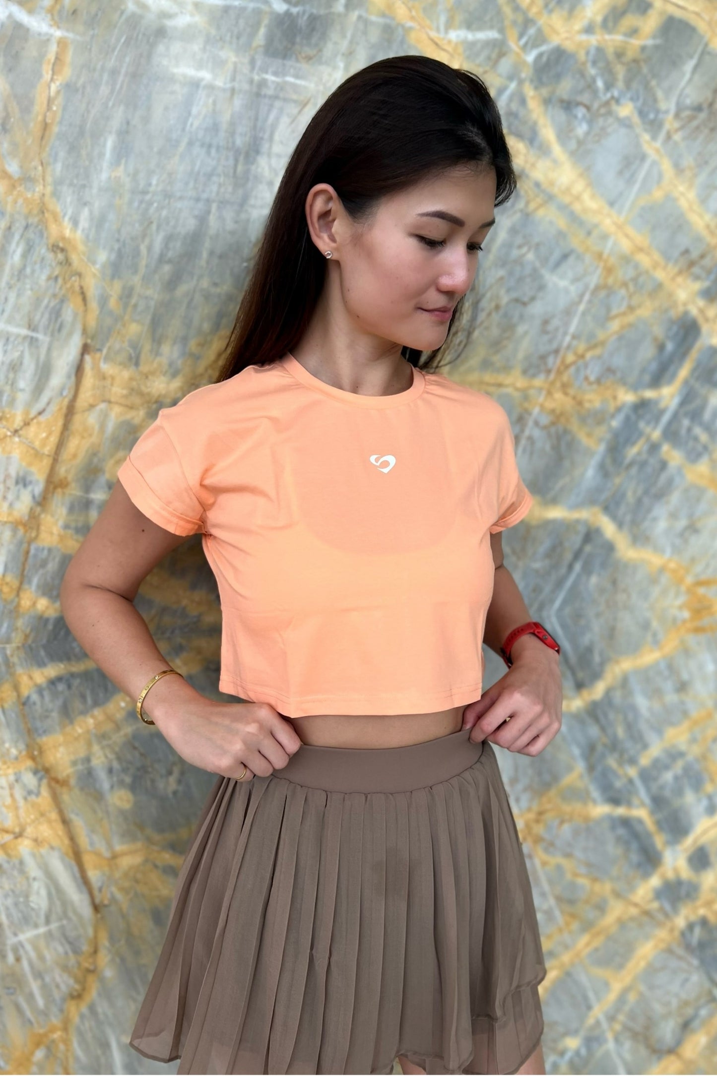 Women's Crop Tee - Orange Crop Tee - SandActive