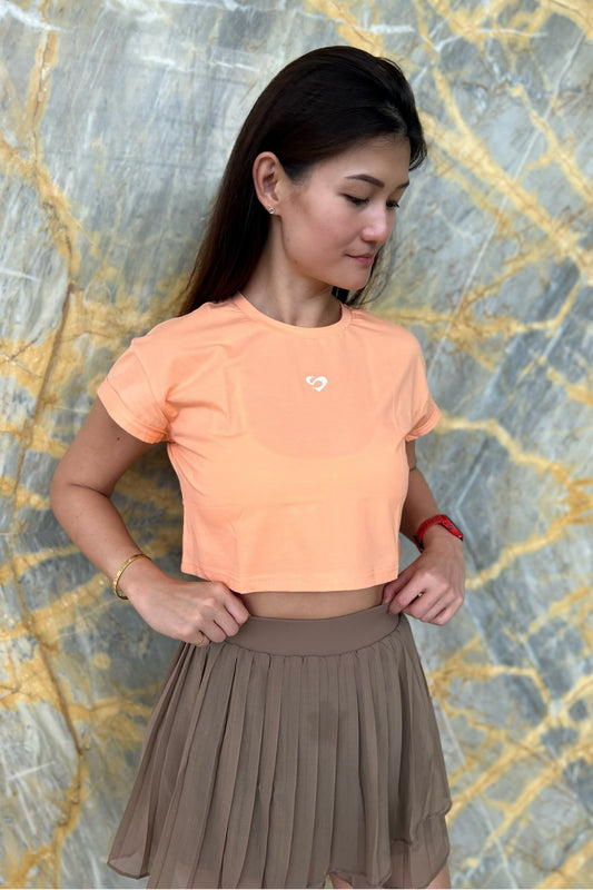 Women's Crop Tee - Orange Crop Tee - SandActive