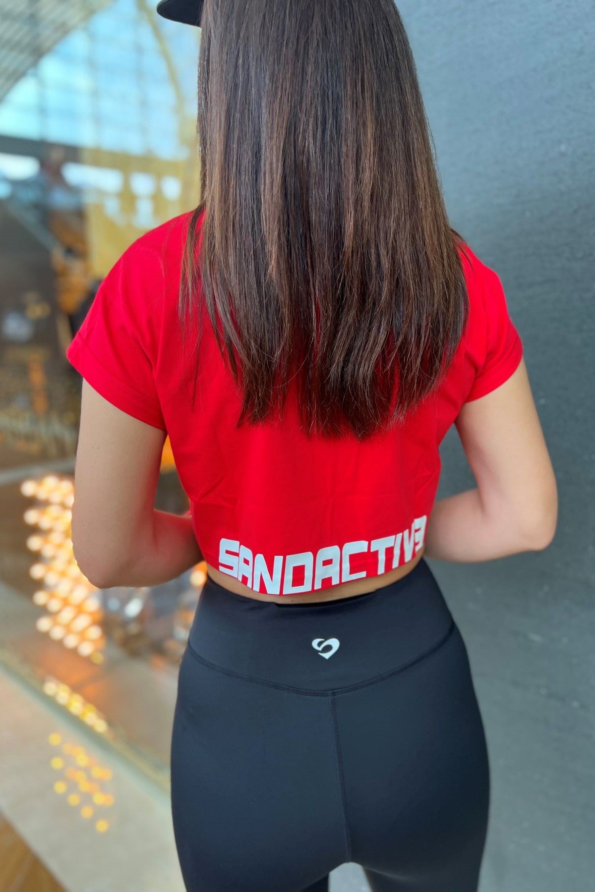 Women's Red Crop Tee - Chic & Comfortable Wear - SandActive
