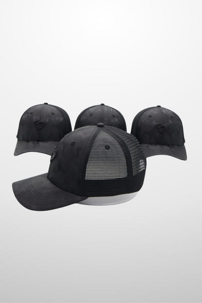 Black Camo Cap - Stylish & Breathable Trucker Hat - SandActive