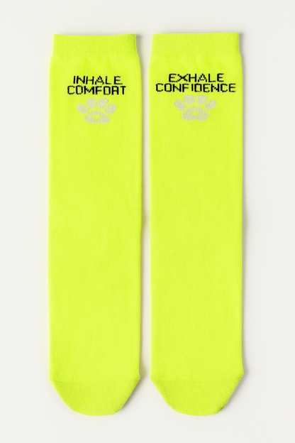 Neon Yellow Running Socks