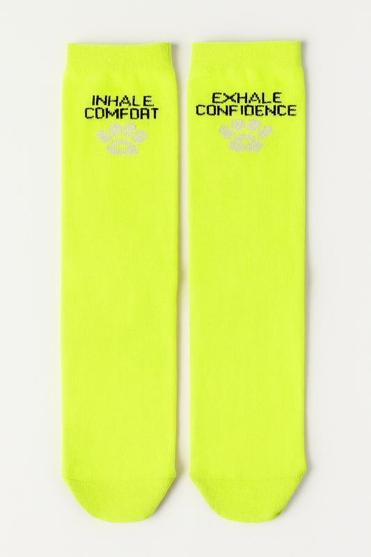 Neon Yellow Running Socks