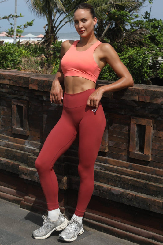 Peppy Red High-Rise Leggings – Ultra Soft - SandActive