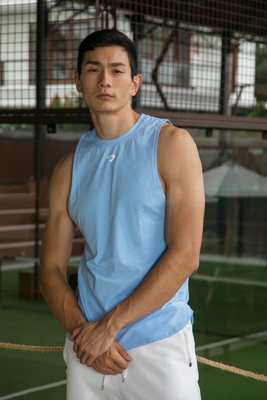 Men's Tank Top with Mesh Panel - Stylish Gym Wear - SandActive
