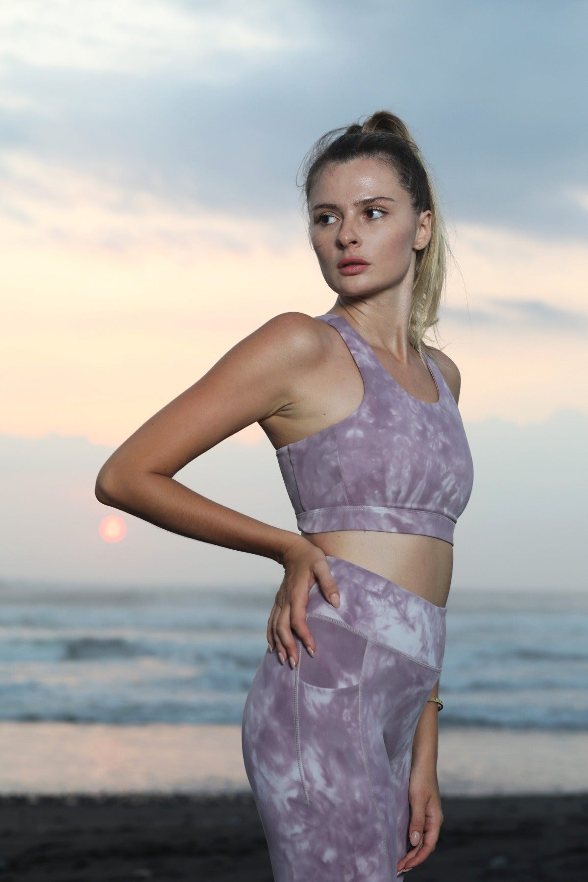 Luxe Anti-Slip Leggings - 2 Side Pockets - Cloud Pink - SandActive