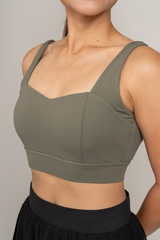 LUXE U-Back Sports Bra - Dark Olive Green - SandActive