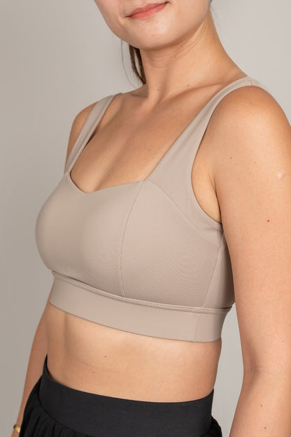 LUXE U-Back Sports Bra - Light Taupe - SandActive