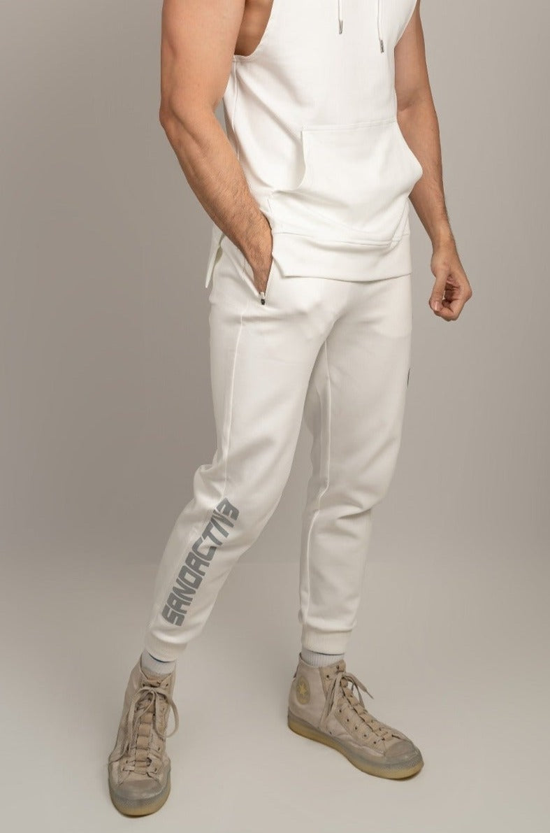 Unisex White Joggers - Unisex Joggers White - SandActive