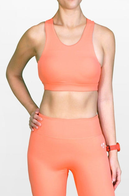 LUXE Mesh Back Sports Bra Orange - Stylish & Durable - SandActive