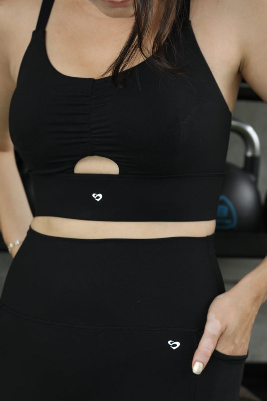 Longline Ruched Sports Bra - Comfortable - SandActive