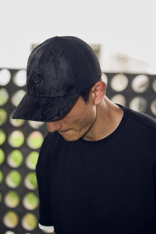 Black Camo Cap - Stylish & Breathable Trucker Hat - SandActive