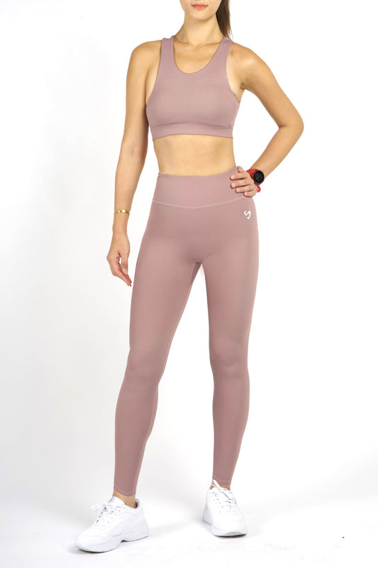 LUXE Anti-slip Leggings - Ash Pink - Back Pocket - SandActive