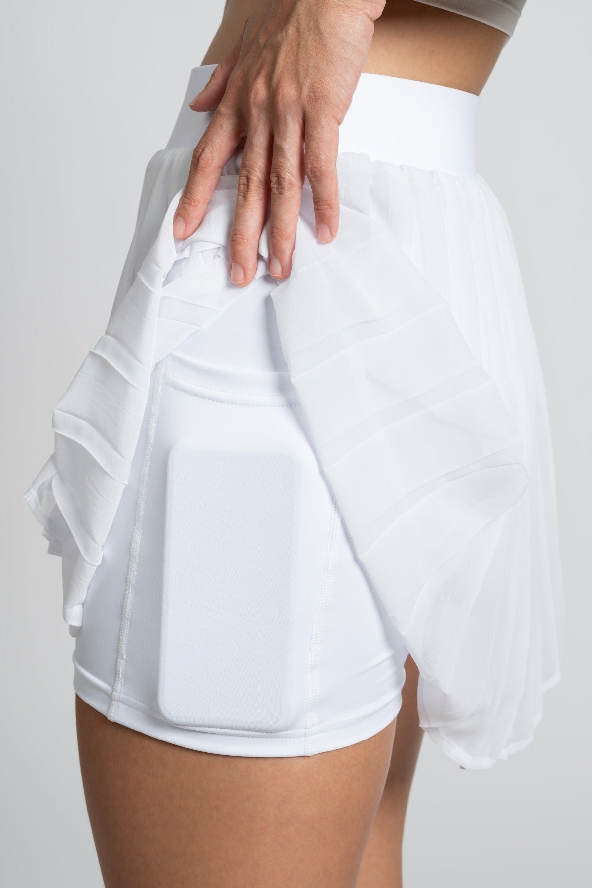 Tennis Skort White - Lightweight, Secure & Stylish - SandActive