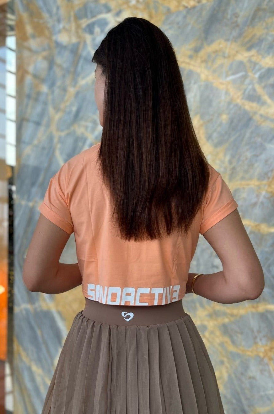 Women's Crop Tee - Orange Crop Tee - SandActive